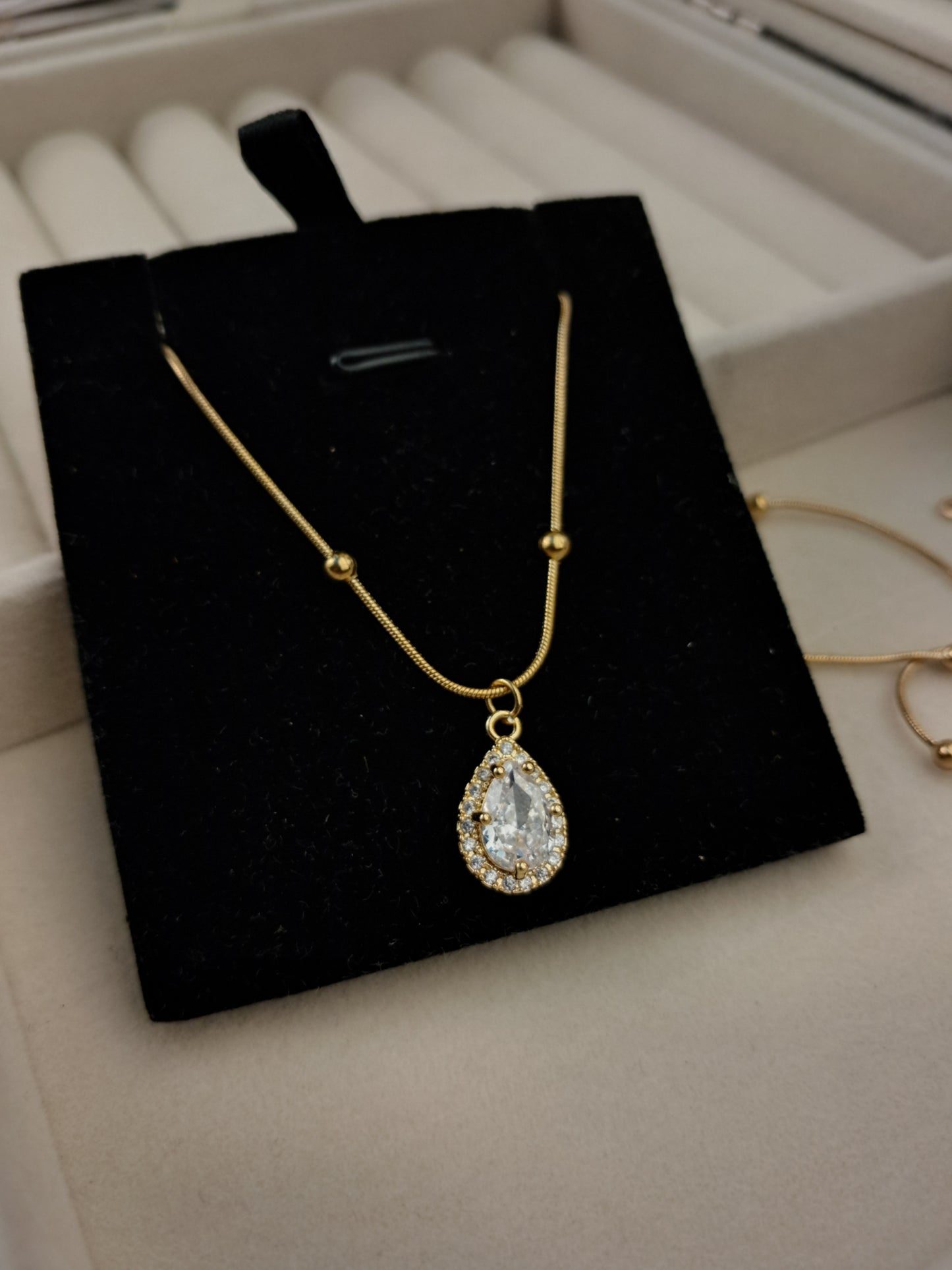 Pear Shaped zircon stainless steel necklace