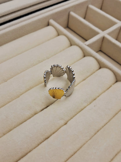 See shell stainless steel ring - mix color