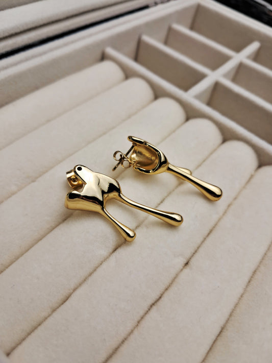 honey drop stainless steel earing - gold