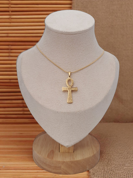 pharaonic stainless steel necklace2 - gold