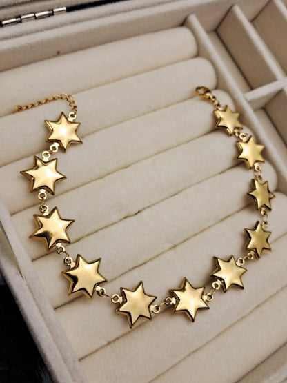 Star shape stainless steel Anklets - gold