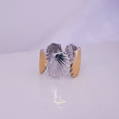 See shell stainless steel ring - mix color
