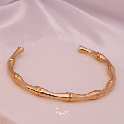 Bamboo stainless steel bracelet - gold