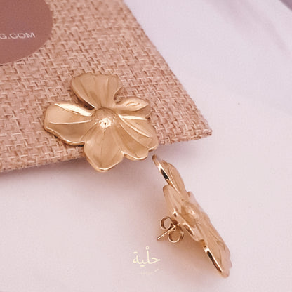 Flower stainless steel earing - gold