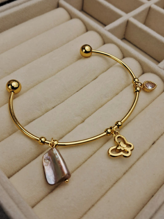 Stainless steel Bangels with 3 charms